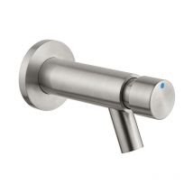 Série inox robinetterie murale de lavabo temporisée avec commande par bouton-poussoir Idral
