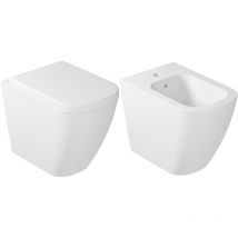 GALASSIA Serie meg 11 pro filo muro wc + bidet + sedile codice prod: 5481V2+5480V2+5479