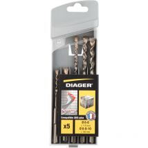 Diager Serie di Punte Sds-Plus Art.136c Twister 5 Pezzi
