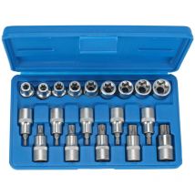 Serie set 19pz chiavi a bussola 1/2' inserto torx senza foro e torx-e Condor