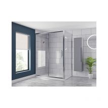 Wholesale Domestic - Series 8 Chrome 1400mm x 800mm Sliding Door Shower Enclosure - Silver