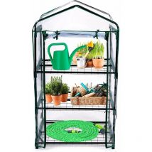 Serra da Giardino in pvc e Metallo Verde con 3 Ripiani Trasparente Robusta