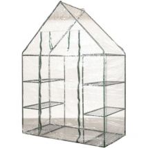 Serra da esterno 'barbara' con 8 ripiani e telo in pvc, 140x70x190 cm