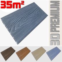 Listone Wpc 3d 35m² Per Pavimentazione Decking Colore Smoky Grey Effetto Legno Listone 146x2200mm Spessore 25mm