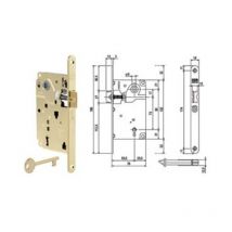 AGB - Serratura a bussola centro solo scrocco bordo tondo ottonato - mm.50 bordo acciaio ottonato (1010.50.03) 1 pezzi
