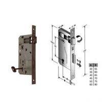 Serratura a bussola da infilare bordo quadro bronzato - mm.45 bordo acciaio bronzato 1 pezzi Bonaiti