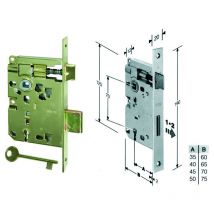 AGB - Serratura a bussola ridotta da infilare bordo quadro ottonato - mm.35 bordo acc.ottonato verniciato (572.35.03)