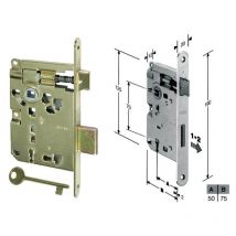 Serratura a bussola ridotta da infilare bordo tondo ottonato - mm.50 bordo acc.ottonato verniciato (571.50.03)