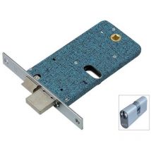 Serratura alluminio infilare fasce 3M+S. con cilindro art. 770 E.70 - F.22