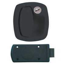 Serratura completa per portellone nera