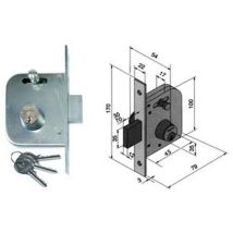 Serratura Da Infilare Per Cancelli Catenaccio E Scrocco Con Nottolino 065 - Mm.45 Con Catenaccio Da Mm.30 (06545000)