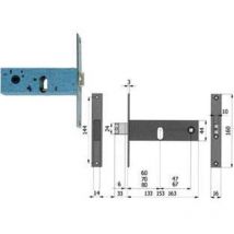 Serratura da infilare per fasce catenaccio e scrocco MM.44 h - MM.60 interasse MM.47 (390)