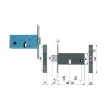 Serratura da infilare per fasce catenaccio e scrocco mm.64 h - mm.60 interasse mm.47 (380) 1 pezzi Omec