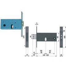 Serratura da infilare per fasce catenaccio e scrocco MM.64 h - MM.60 interasse MM.47 (380)