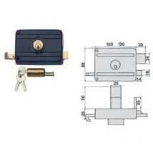 Icsa - serratura da portoncino catenaccio e scrocco doppio cilindro fisso 210DCF - MM.60 (210/DCF)