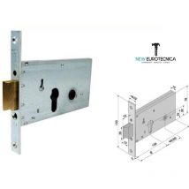 Serratura fascia infilare 121 Welka foro cilindro sagomato scrocco reversibile entrata 50 mm