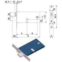 Serratura Metallo Infilare 770 Omec B.q Nich F.mm 16 F.ovale M1+scr H.mm 78 E.mm 70