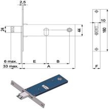 Serratura Metallo Infilare 390 Omec - B.q Nich F.mm 22 F.ovale M1+scr H.mm 44 E.mm 60 - 1 Pezzo