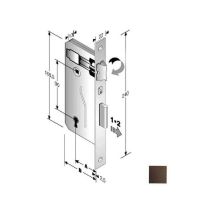 Serratura Patent in Ferro Lucido – Interasse 90mm – Scrocco Reversibile – Catenaccio 1 o 2 Mandate – Chiave Inclusa