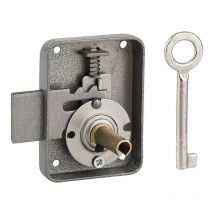 Serratura per mobile, mobilio, destra, asse 30mm, 55x70mm, grigio, 1 chiave Thirard