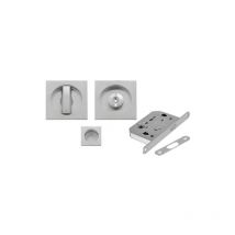 Serratura Porta Scorrevole Kit Quadro Cromo Satinato