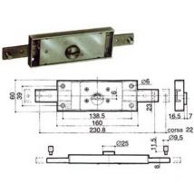 Serratura serranda centrale cilindro fisso doppia mappa 8601 - (8601.001)