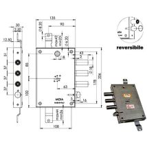 Serratura Doppia Mappa Triplice E63 Per Porta Blindata Moia Ce614370r Con Sicurezza Triplice Destra