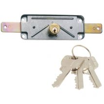 MCM - Serratura da applicare per porte avvolgibili o basculanti in metallo con cilindro seghettato a tre chiavi. 1511V