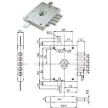 Dierre - Serratura tripl. applicare cil. europeo con scrocco blind. heavy mm.73 - mm.73 sx (ser ne42 7 s) 1 pezzi