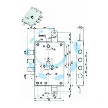 Serratura Triplice Applicare Con Scrocco Cil. Eur. Blindate 85571/37 Dx