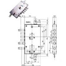 Serratura triplice applicare multif. scrocco cil. eur. blindate 85595 - mm.63 sx (85595s) 1 pezzi Mottura