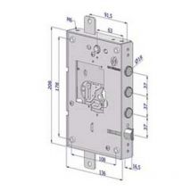 Serratura triplice applicare per porte blindate nuda senza cuore interno 37 25 - dx (2501DCR0337)