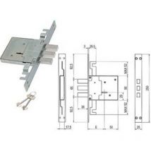 Serratura Triplice Da Infilare D. Mappa Catenaccio Antistrappo 460/3s - Mm.70 (00460 3s 70 2c Ci)