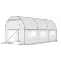 Viking Choice - Serre 3x2x2 mètres - blanche - avec 6 fenêtres moustiquaires - 6m2