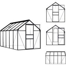 Serre Anthracite Aluminium 5,89 m² - Serre Jardin - Abri Jardin - Greenhouse - Serrez - Structure Jardin