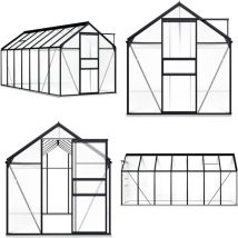 Serre avec cadre de base Anthracite Aluminium 8,17 m² - Serre De Jardin - Abri De Jardin - Greenhouse - Serrez - Structure Métallique - Home & Living