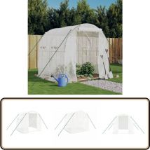 Serre avec cadre en acier blanc 4 m² 2x2x2 m - Serre De Jardin - Abri Jardin - Tunnel De Jardin - Serriculture - Potager Extérieur