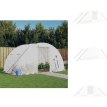 Serre avec cadre en acier blanc 8 m² 4x2x2 m - Serre De Jardin - Abri Jardin - Tunnel De Jardin - Serriculture - Polycarbonate
