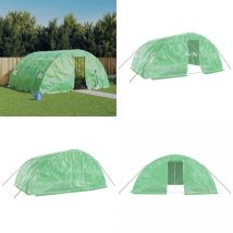 Serre avec cadre en acier vert 20 m² 5x4x2,3 m - Serre De Jardin - Serre Verte - Abri Jardin - Tunnel De Jardin - Couverture Serre - Home & Living