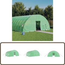 Serre avec cadre en acier vert 36 m² 6x6x2,85 m - Serre Jardin - Abri Jardin - Tunnel Jardin - Culture Maraîchère - Serriculture