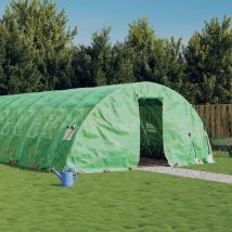 Serre avec cadre en acier vert 60 m² 12x5x2,3 m