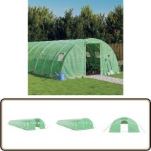 Serre avec cadre en acier vert 80 m² 20x4x2 m - Serre De Jardin - Serre Verte - Abri Jardin - Tunnel De Jardin - Serre Pliable