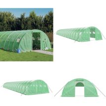 Serre avec cadre en acier vert 80 m² 20x4x2 m - Serre De Jardin - Serre Verte - Abri Jardin - Tunnel De Jardin - Serre Pliable - Home & Living