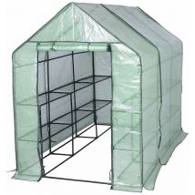 Serre avec étagères blanches 143x215x195 cm