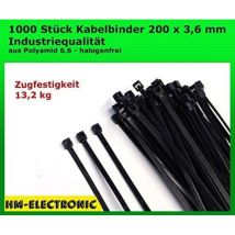 Lappkabel - lapp 61831046 Serre-câble 200 mm 3.60 mm noir stabilisé aux uv 100 pc(s)