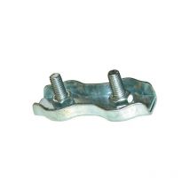 Milnov - Serre-câble plat 2 boulons - acier zingué 25mm - 4mm