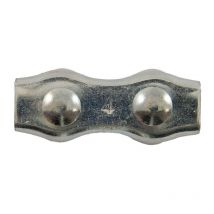 Pramac - Serre-câbles plats à 2 boulons acier zingué blanc diamètre câble 5 mm en boîte de 5