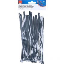 136685 serre-câble 200 mm 7.5 mm noir réouvrable, flexible 20 pc(s) - Max Hauri Ag
