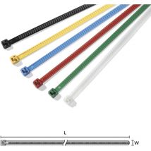 Hellermanntyton - 115-00004 LR55R-PA66-YE-Q1 Serre-câble 196 mm 4.80 mm jaune réouvrable, stabilisé à la chaleur 25 pc(s)