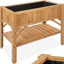 Carré Potager de jardin sur Pied Surélevé en Bois, avec étagère